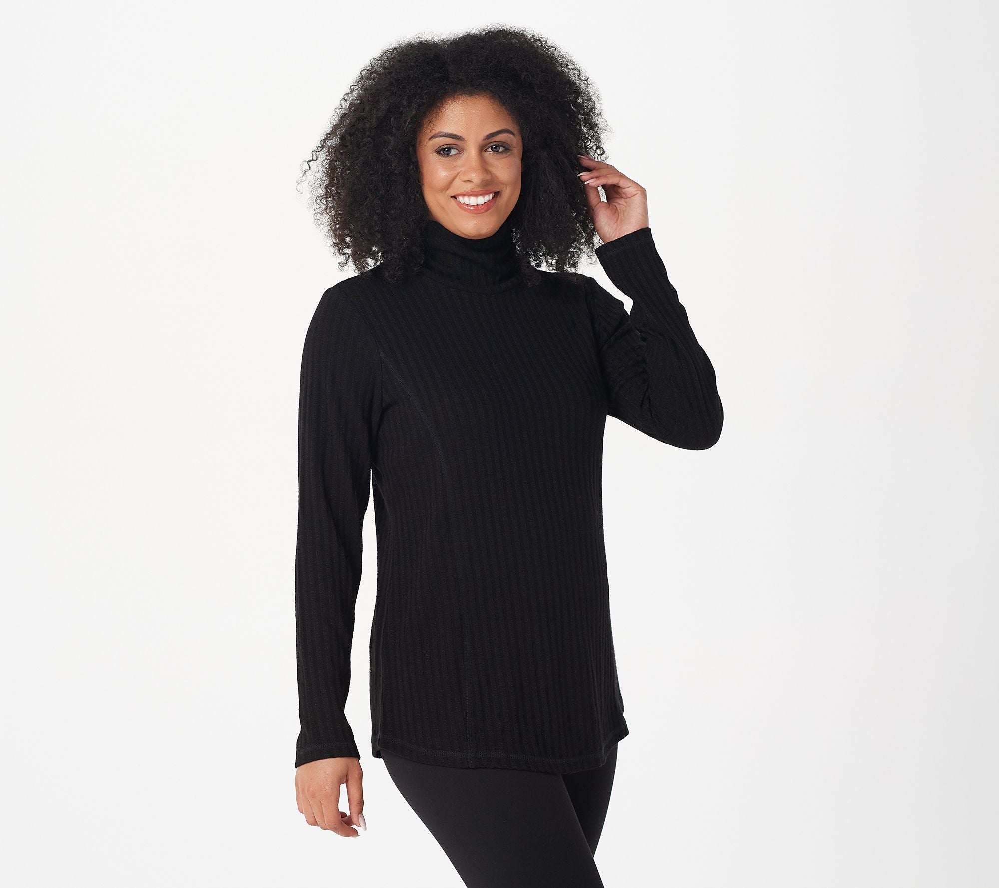 Susan Graver Weekend Ribbed Turtleneck Sweater Knit Tunic