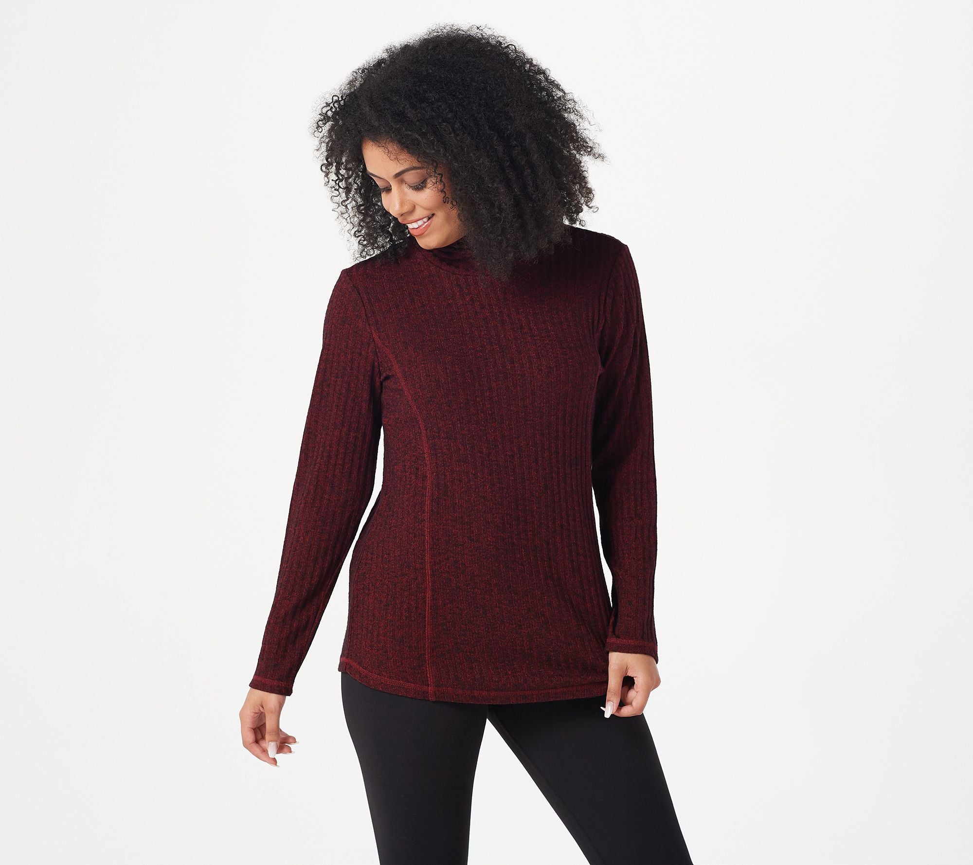 Susan Graver Weekend Ribbed Turtleneck Sweater Knit Tunic