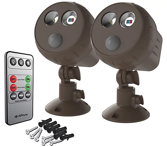 Alpha Series S/2 Wireless Motion Sensor Spotlights w/ Remote Control