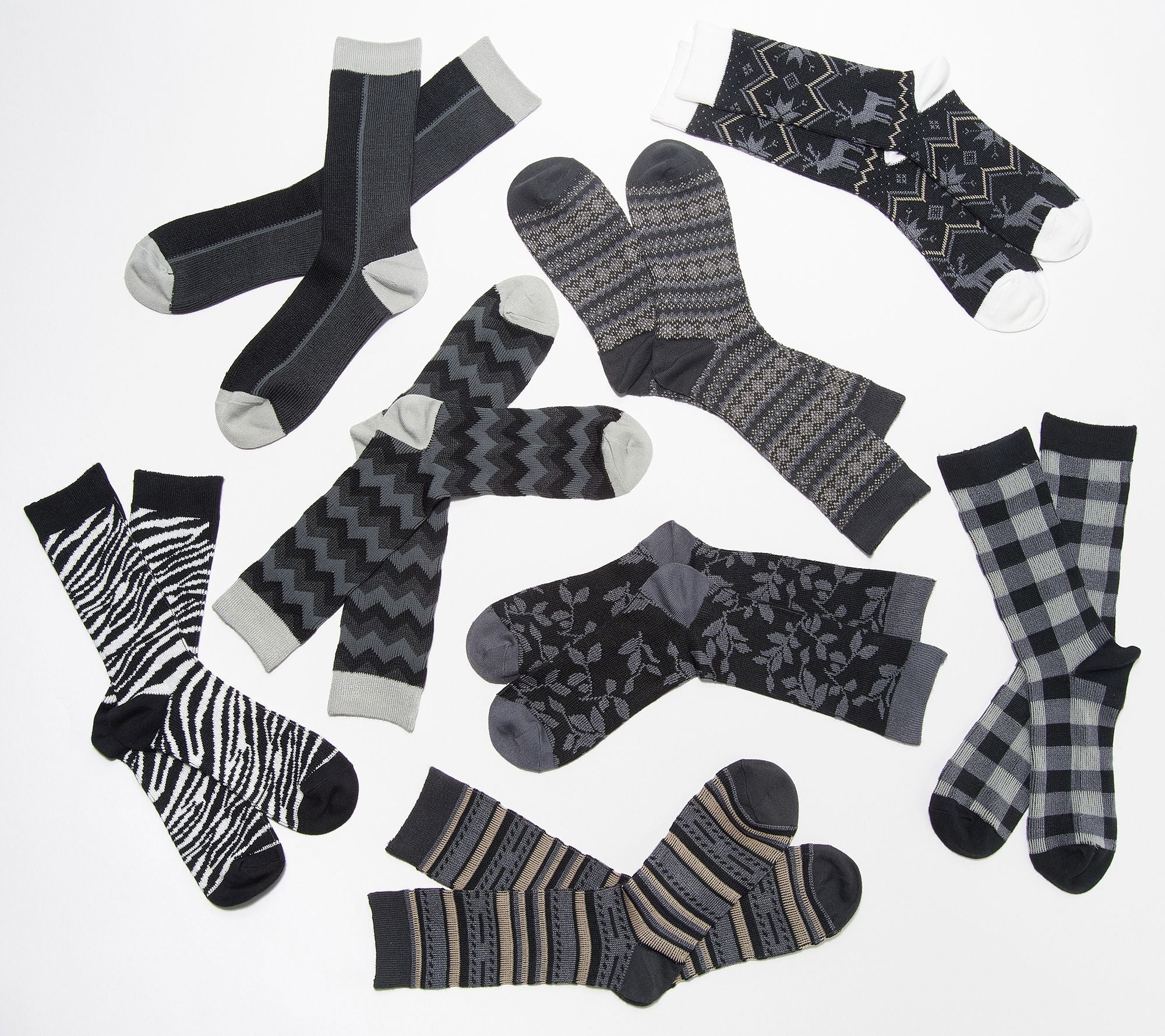 MUK LUKS Microfiber Boot Socks Set of 8