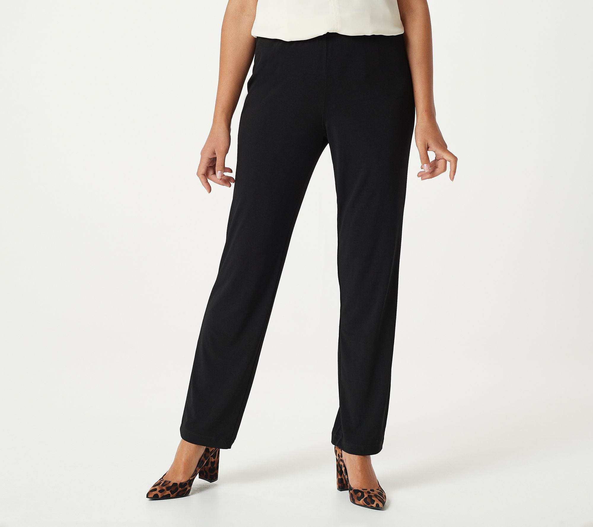 Susan Graver Essentials Reg LiquidKnit Straight Leg Pants