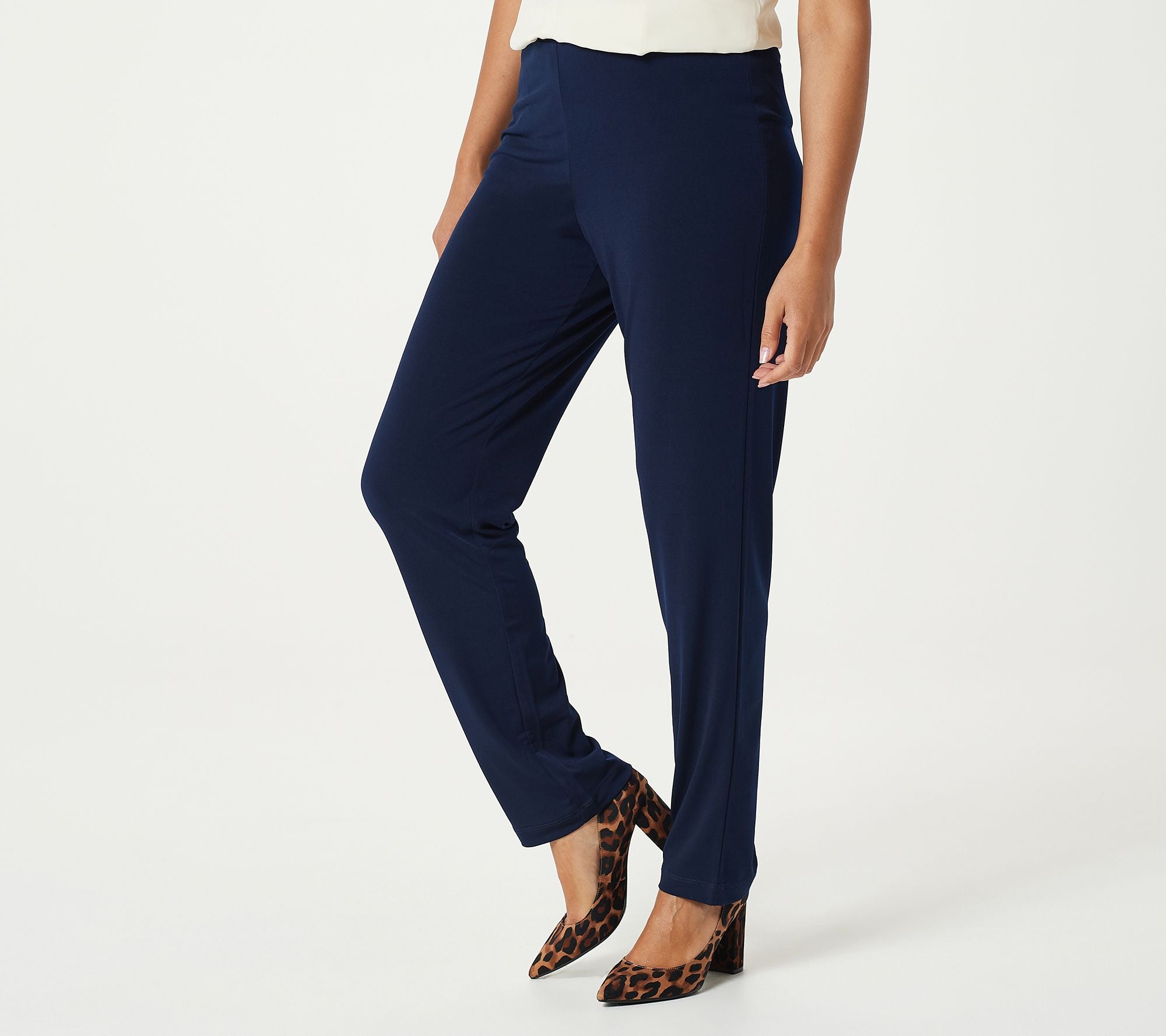 Susan Graver Essentials Reg LiquidKnit Straight Leg Pants