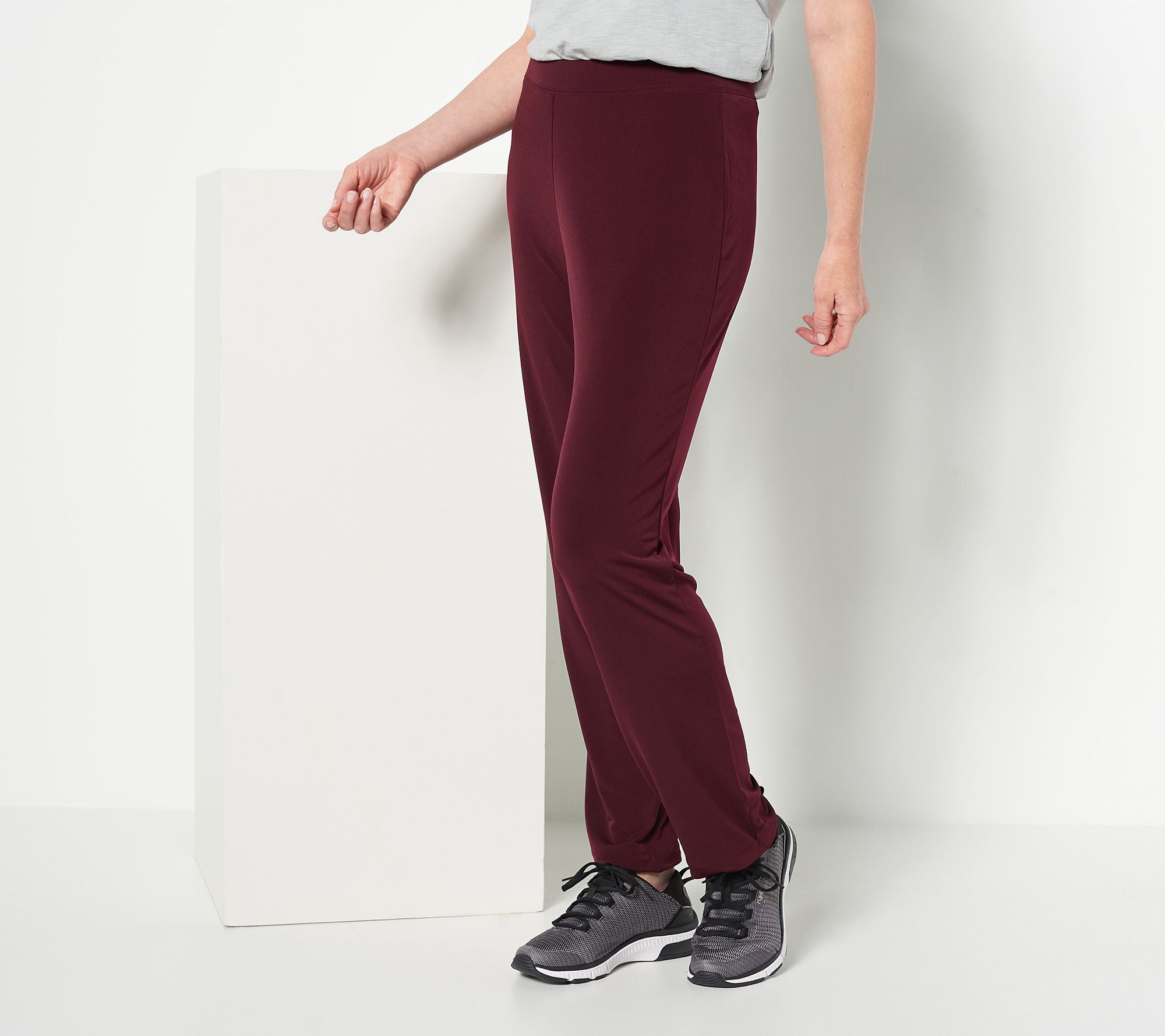 Susan Graver Essentials Reg LiquidKnit Straight Leg Pants