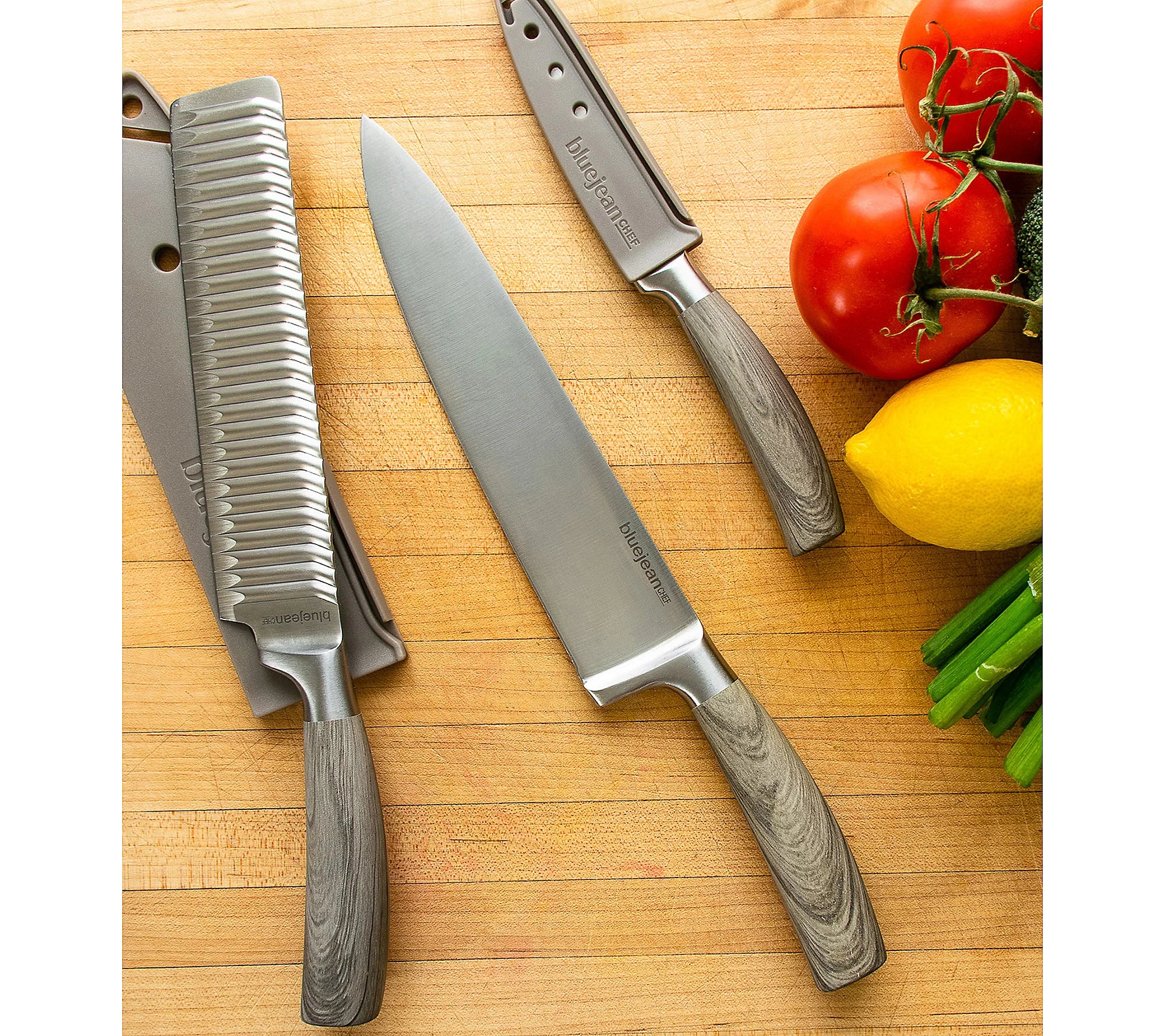 Blue Jean Chef 3-Piece Forged Cutlery Set with Sheaths