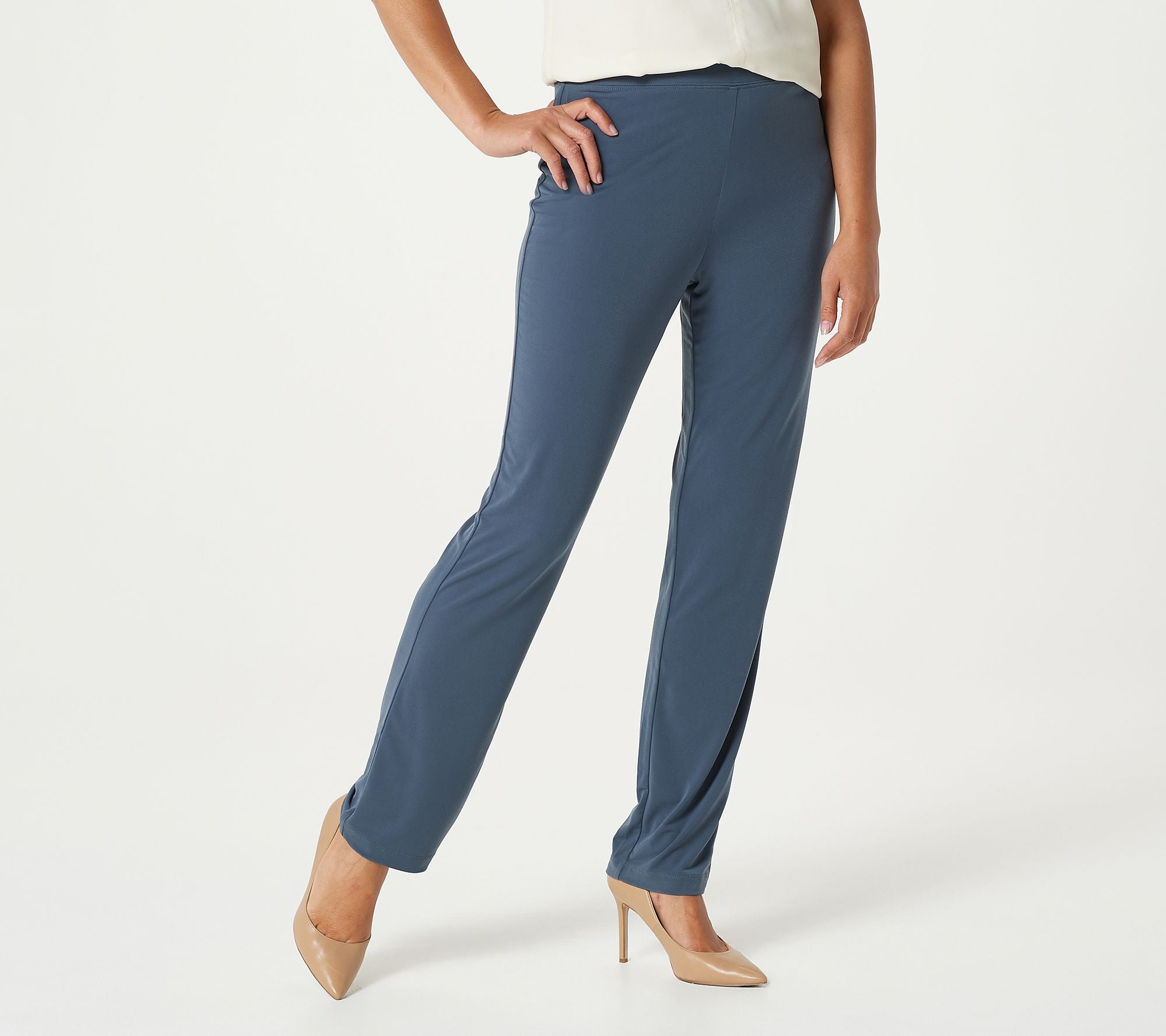 Susan Graver Essentials Reg LiquidKnit Straight Leg Pants