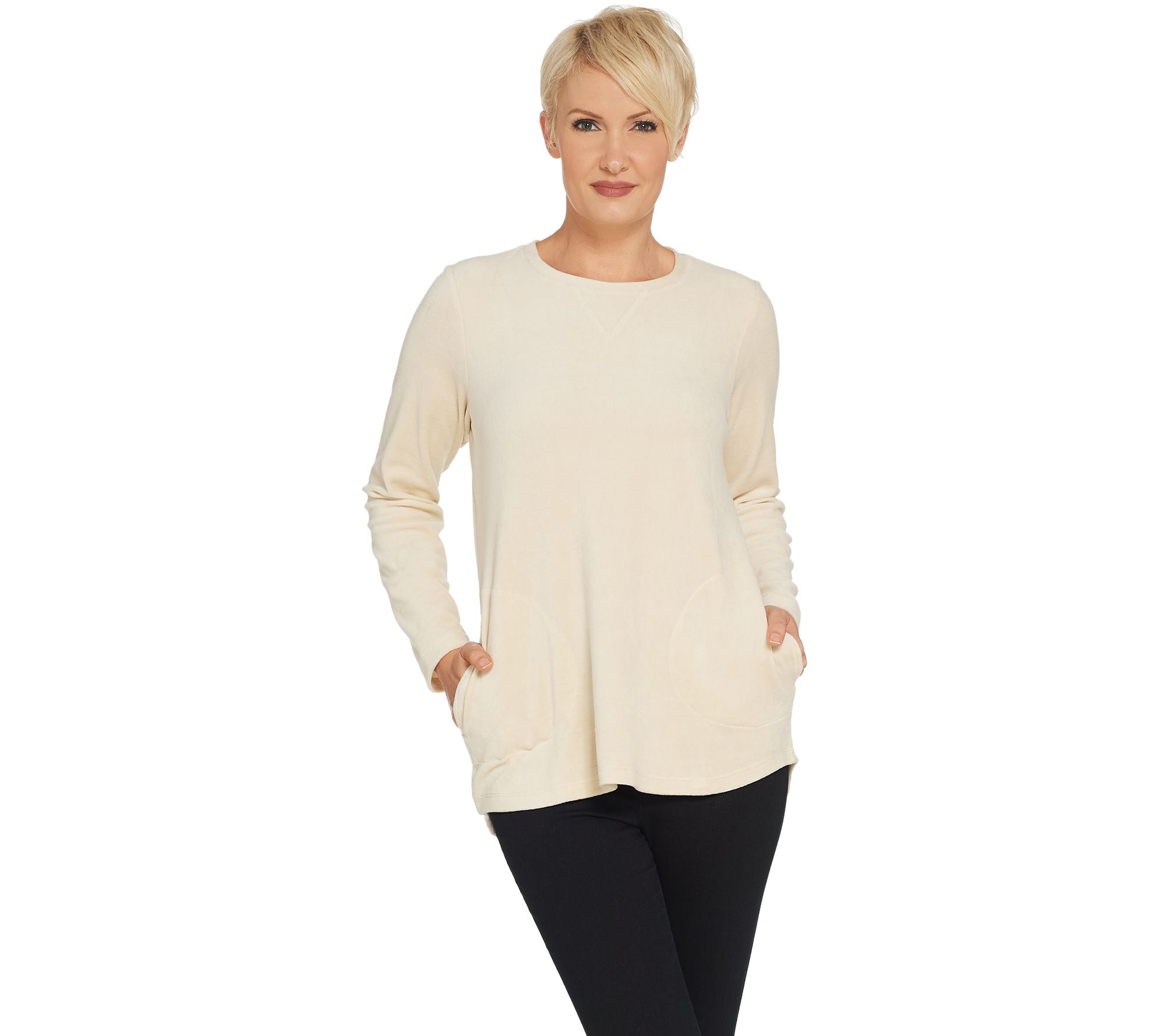 Denim & Co. Active Regular Velour Tunic