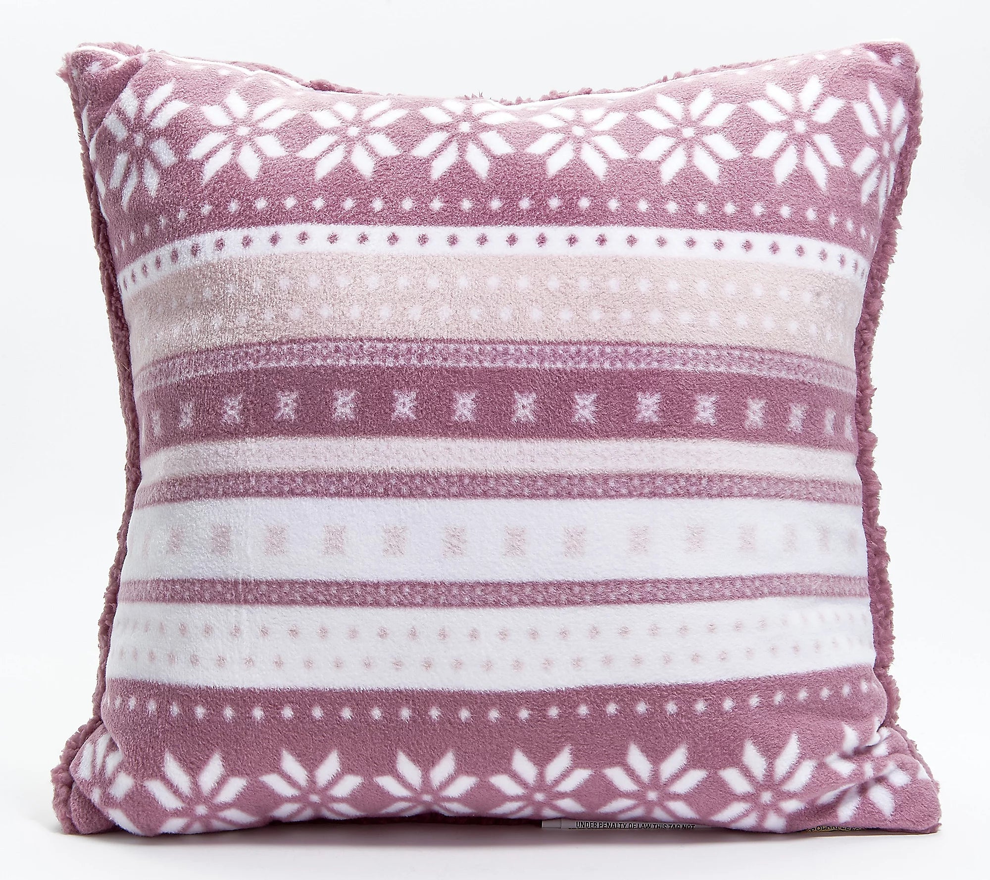 Berkshire 18" x 18" Fair Isle with Sherpa Reverse Pillow