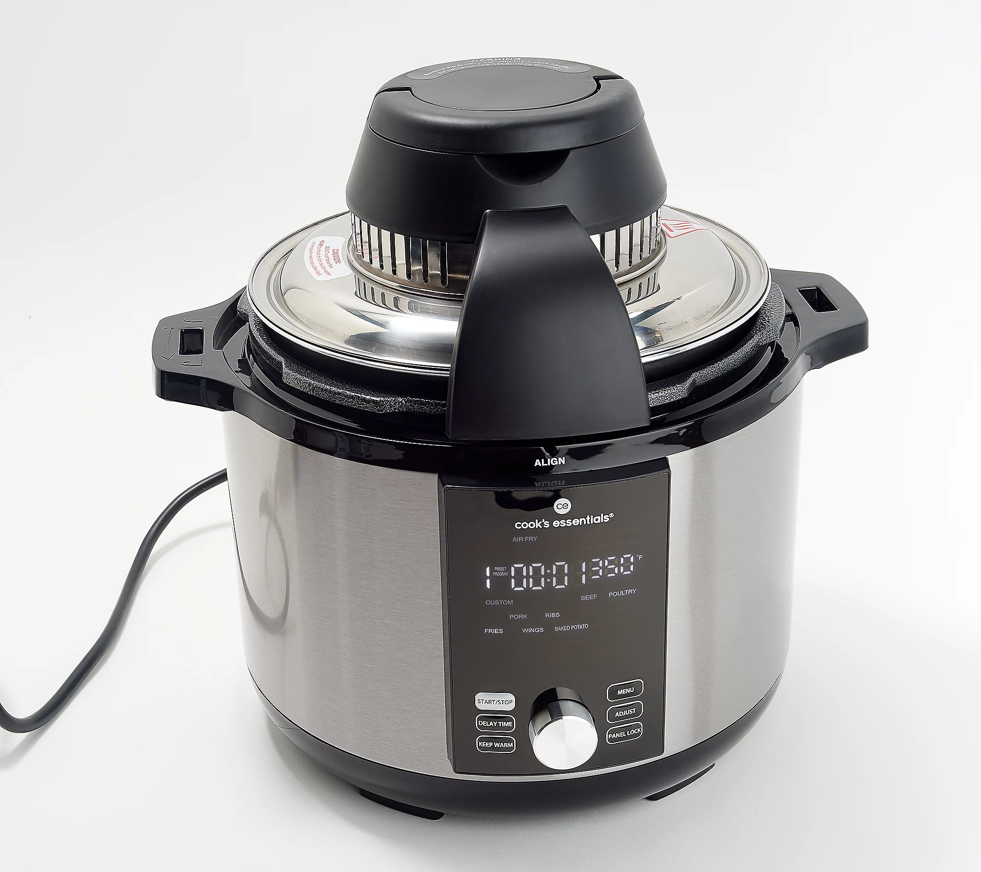 Cook's Essentials 6-qt 8-in-1 Pressure Cooker and Air Fryer