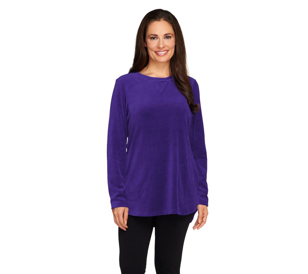 Denim & Co. Active Regular Velour Tunic